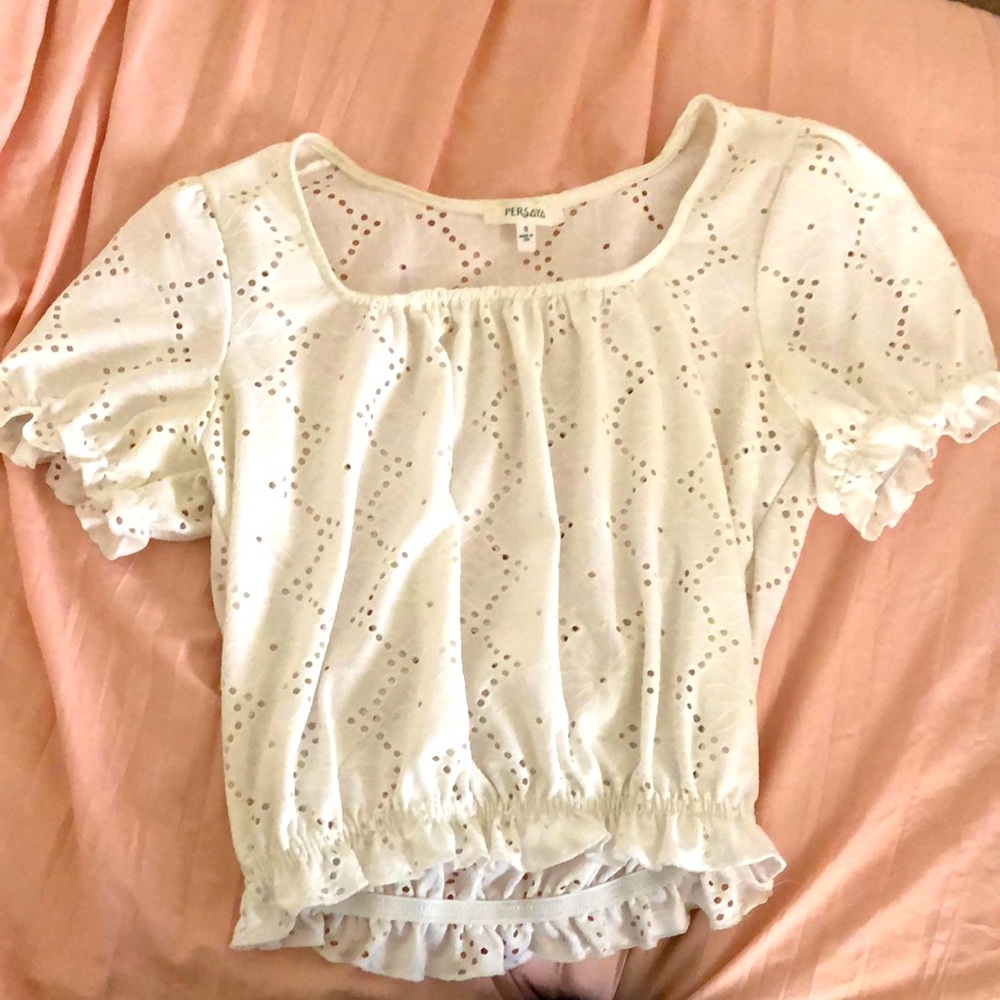 Persaya Crop Floral Bubble Top